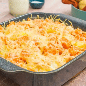 Gratin de patate douce et viande haché de boeuf