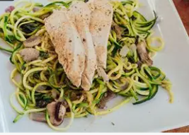 escalope de dinde crémeuse aux champignons et spaghettis