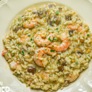 Risotto à la tomate et crevette