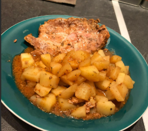 cote de porc, brocolis et pomme de terre